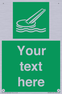 Custom sign safe condition Marine evacuation slide